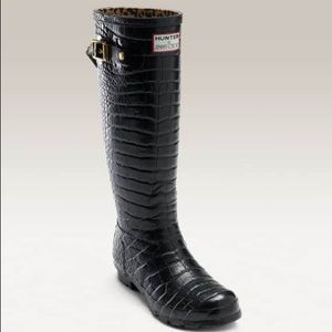 Jimmy Choo x Hunter Crocodile Wellington boots